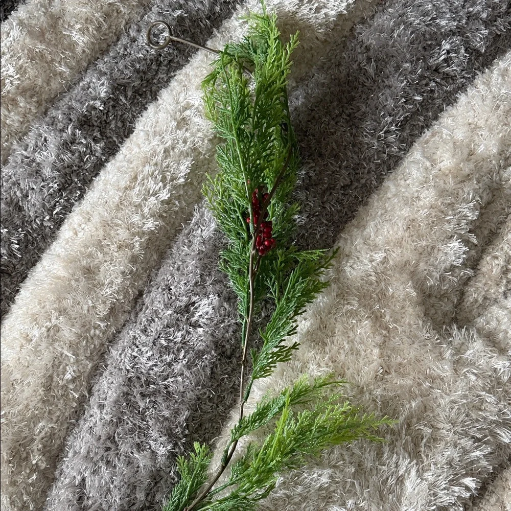 Faux Garland with Red Berry Accents